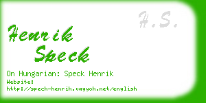 henrik speck business card